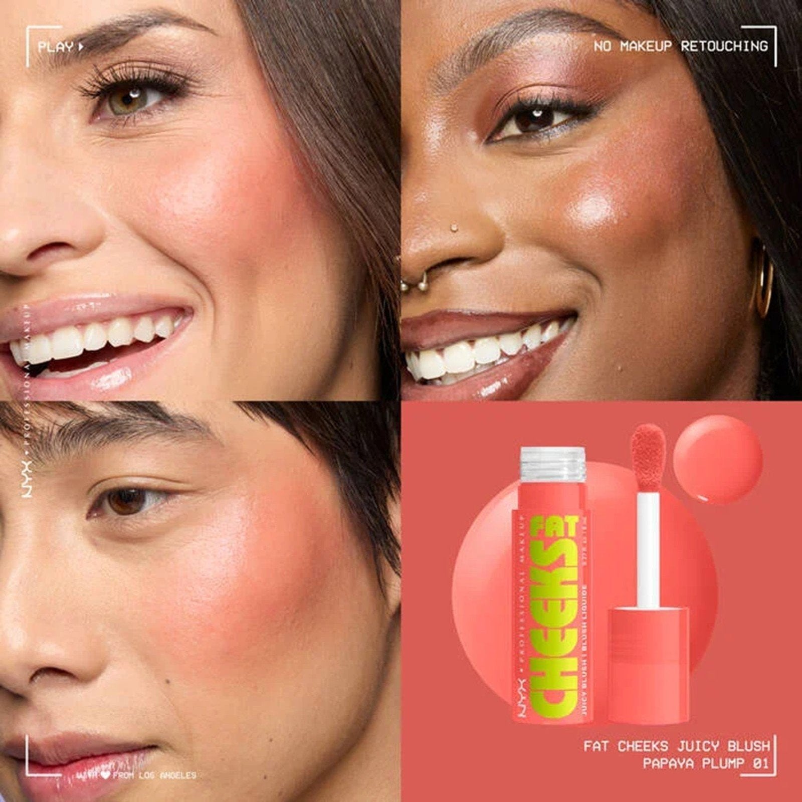 NYX PROFESSIONAL MAKE UP FAT CHEEKS Hydrating Liquid Blush #07-Plump Pop 8 ml