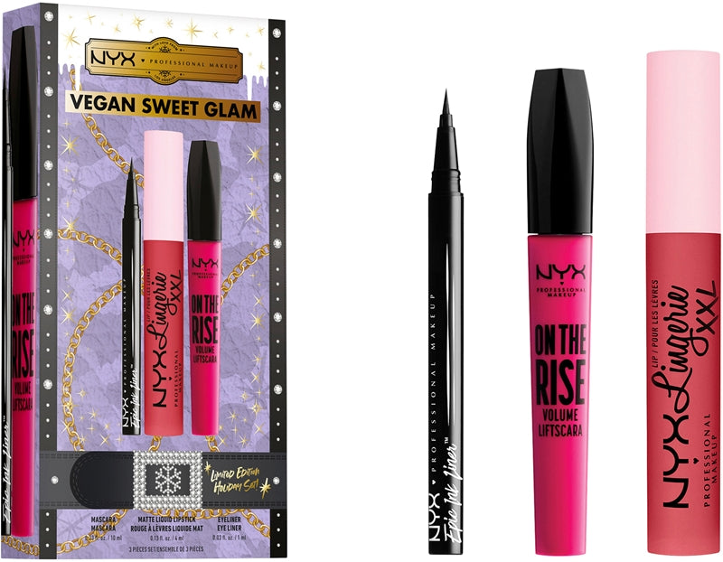 NYX PROFESSIONAL MAKE UP VEGAN SWEET GLAM LIMITED EDITION set 3 pz