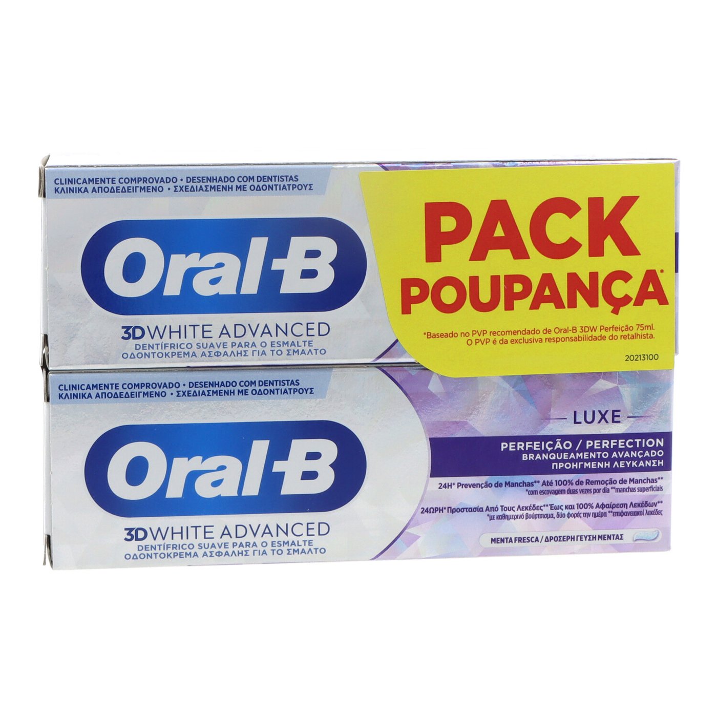 ORAL-B 3D WHITE LUXE PERFECTION toothpaste 2 x 75 ml