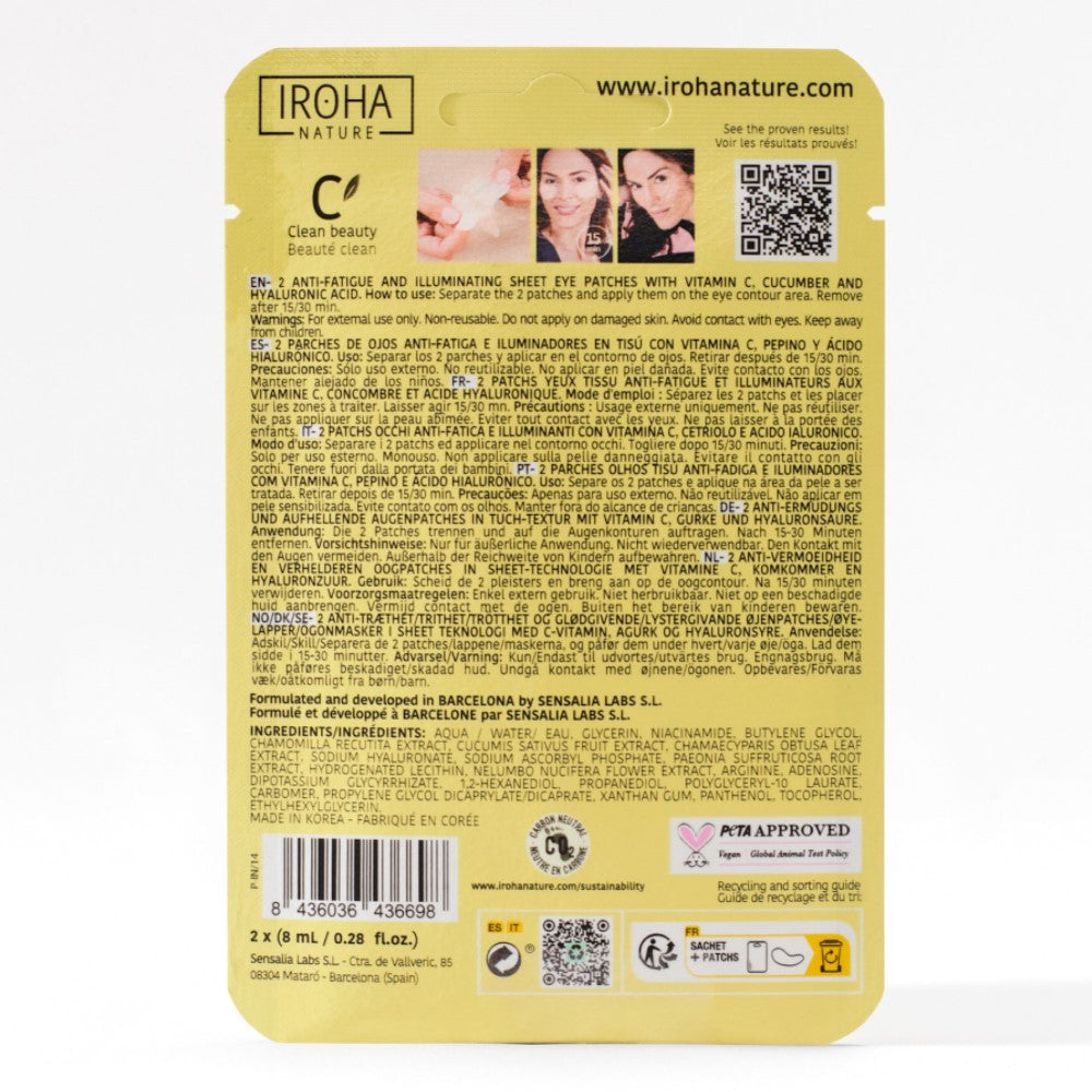 IROHA DARK CIRCLES AND BAGS illuminating anti-fatigue patches 2 units