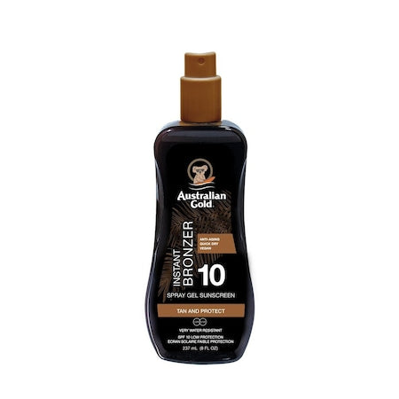 AUSTRALIAN GOLD SUNSCREEN SPF10 spray gel with instant bronzer 237 ml