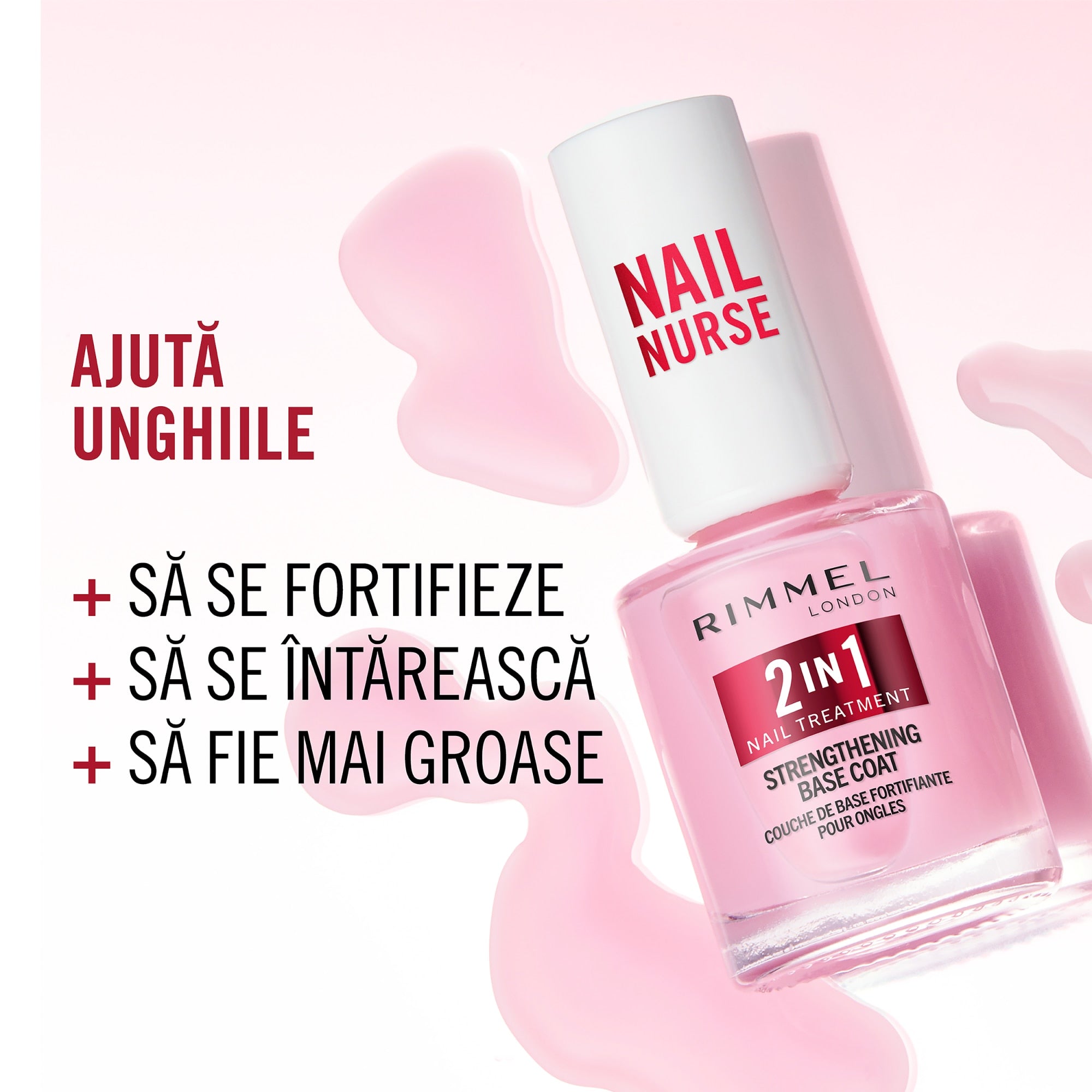 RIMMEL LONDON NAIL NURSE 2 IN 1 nail treatment &amp; Base Coat 12 ml