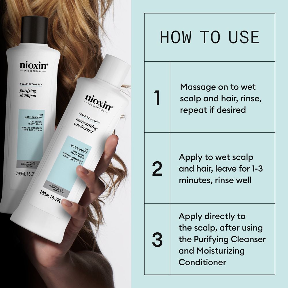 NIOXIN SCALP RECOVERY - Anti-Dandruff Kit - Flaky and Itchy Scalp 3 u