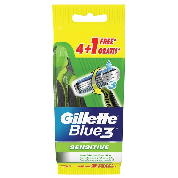 GILLETTE BLUE 3 SENSITIVE disposable razor blades 5 units