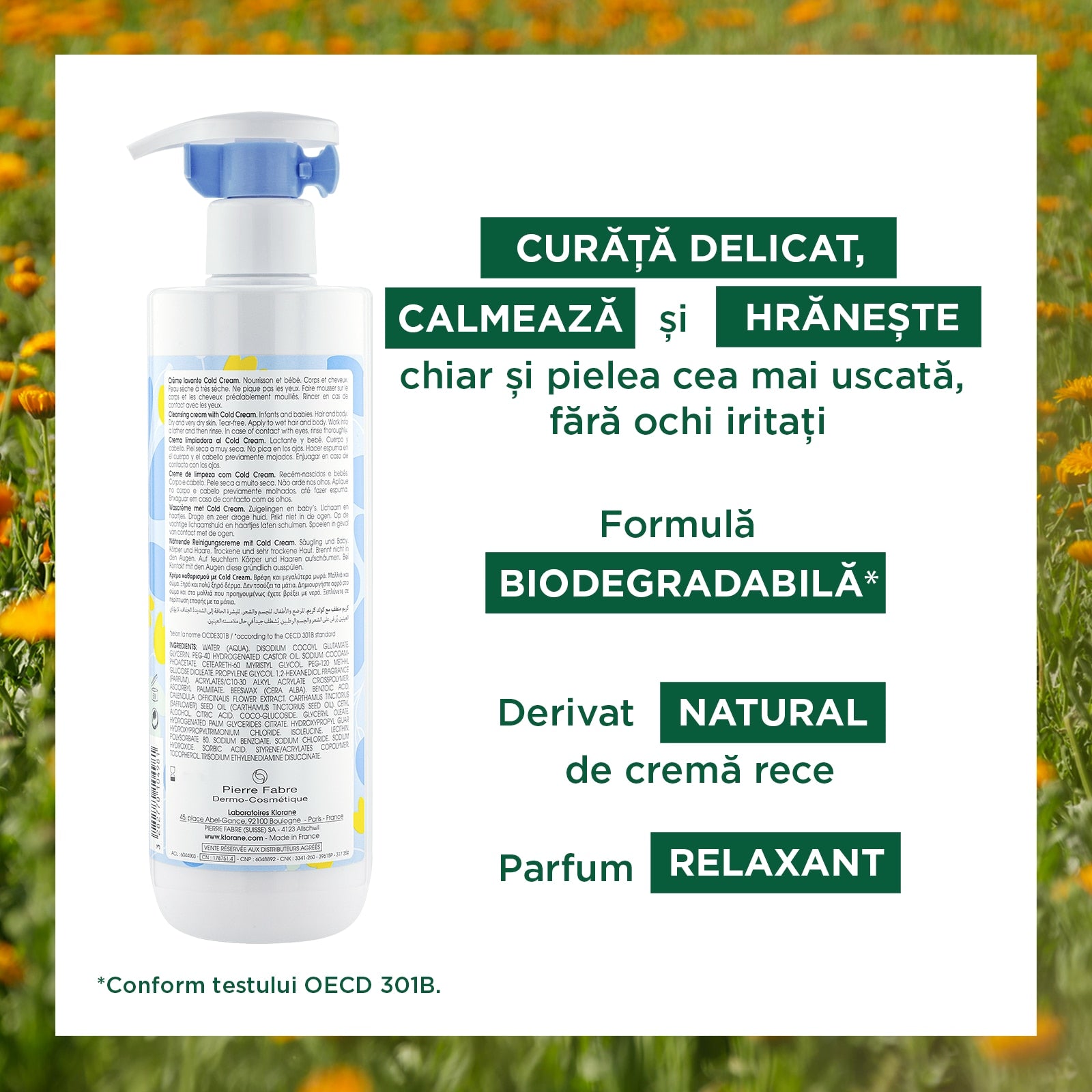KLORANE BÉBÉ face and body cleansing cream 500 ml