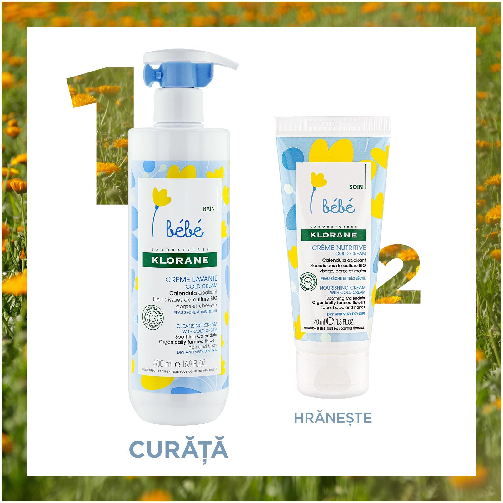 KLORANE BÉBÉ face and body cleansing cream 500 ml