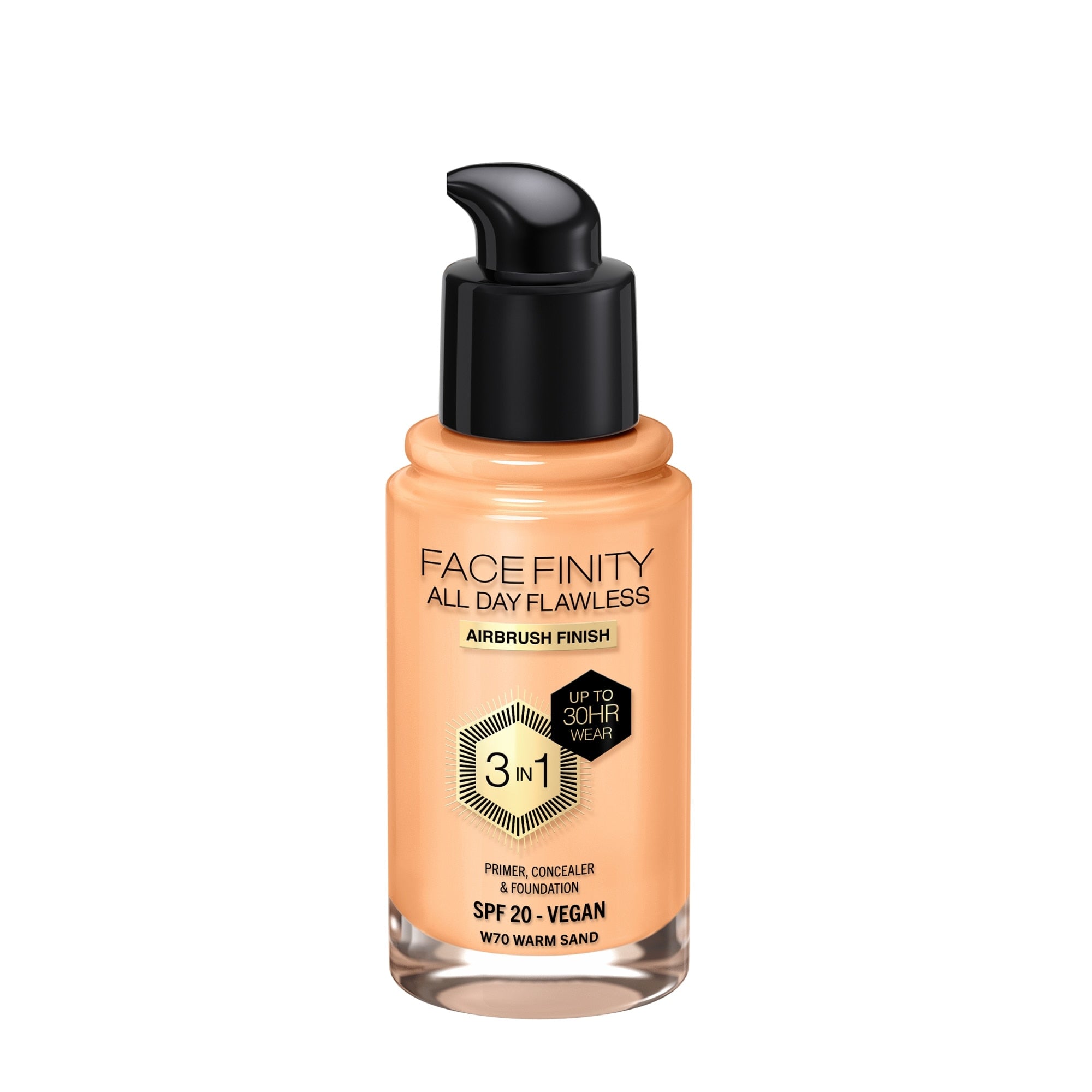 MAX FACTOR FACEFINITY 3IN1 primer, concealer &amp; foundation #70-warm sand 30 ml
