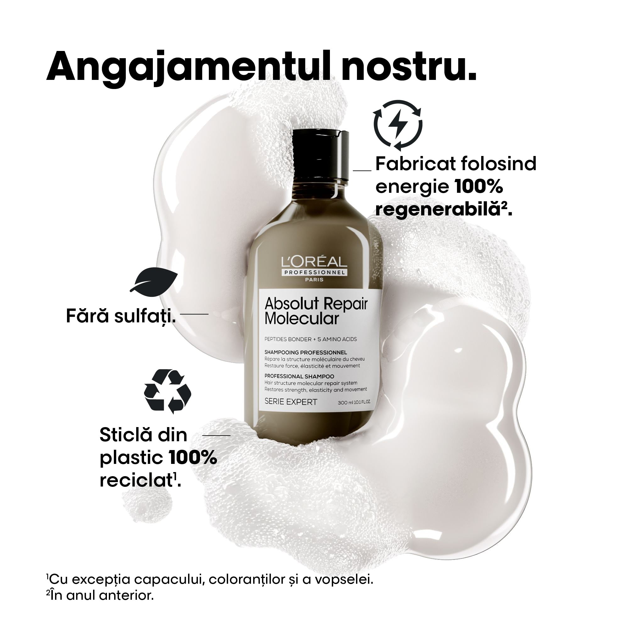 L'ORÉAL PROFESSIONNEL PARIS ABSOLUT REPAIR MOLECULAR professional sulfate-free shampoo for damaged hair refill 500 ml
