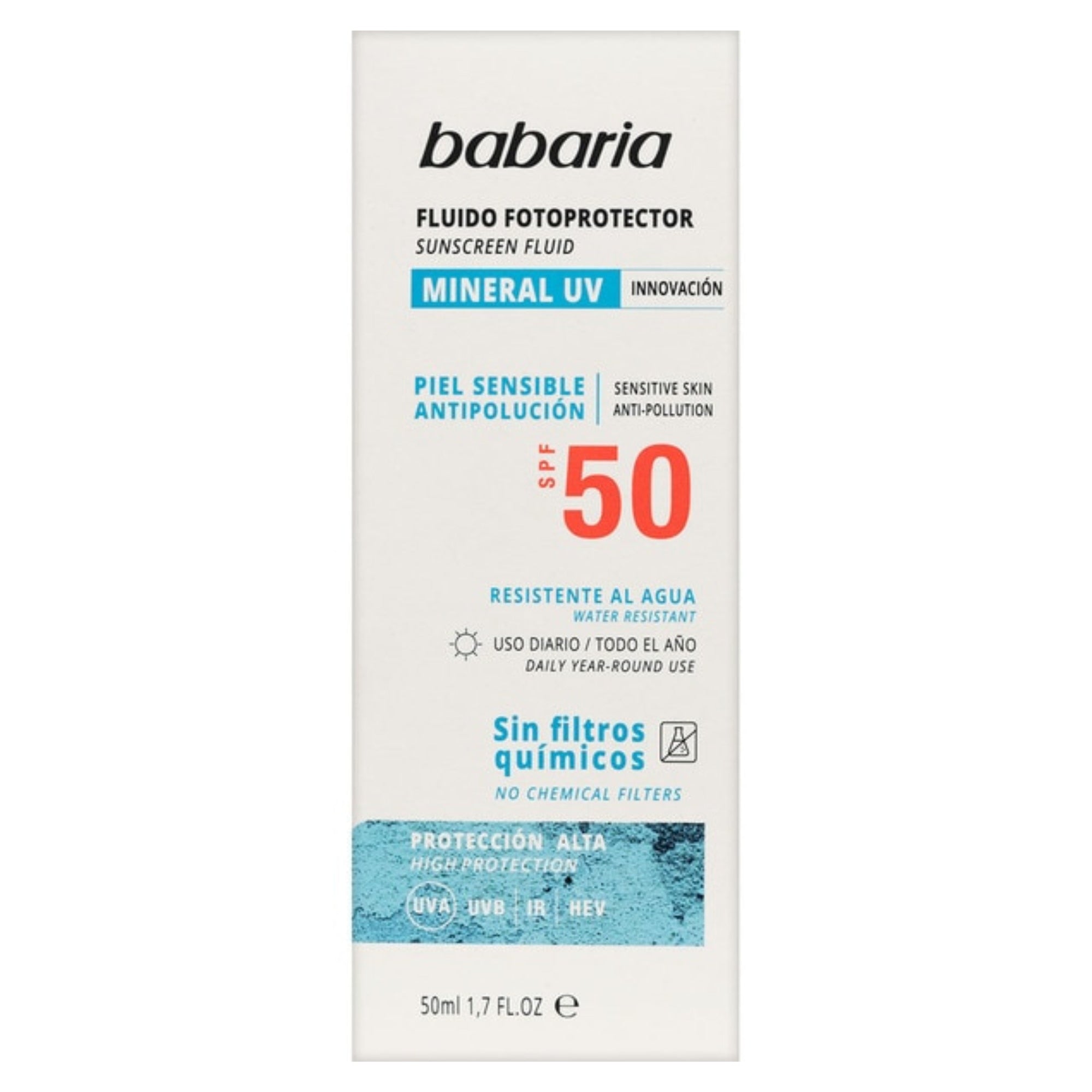BABARIA SOLAR MINERAL UV easy photoprotective fluid SPF50 50 ml