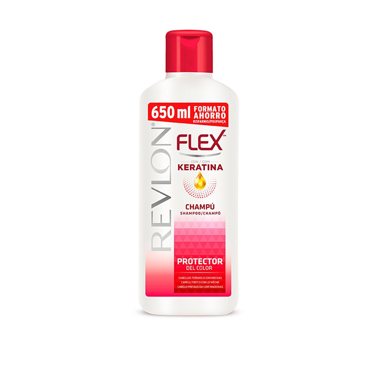 REVLON MASS MARKET FLEX KERATIN protective color tinted shampoo 650 ml
