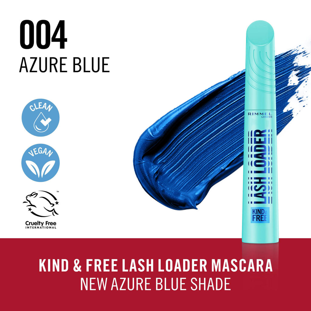 RIMMEL LONDON KIND &amp; FREE LASH LOADER mascara #004-Azure Blue 9.5 ml