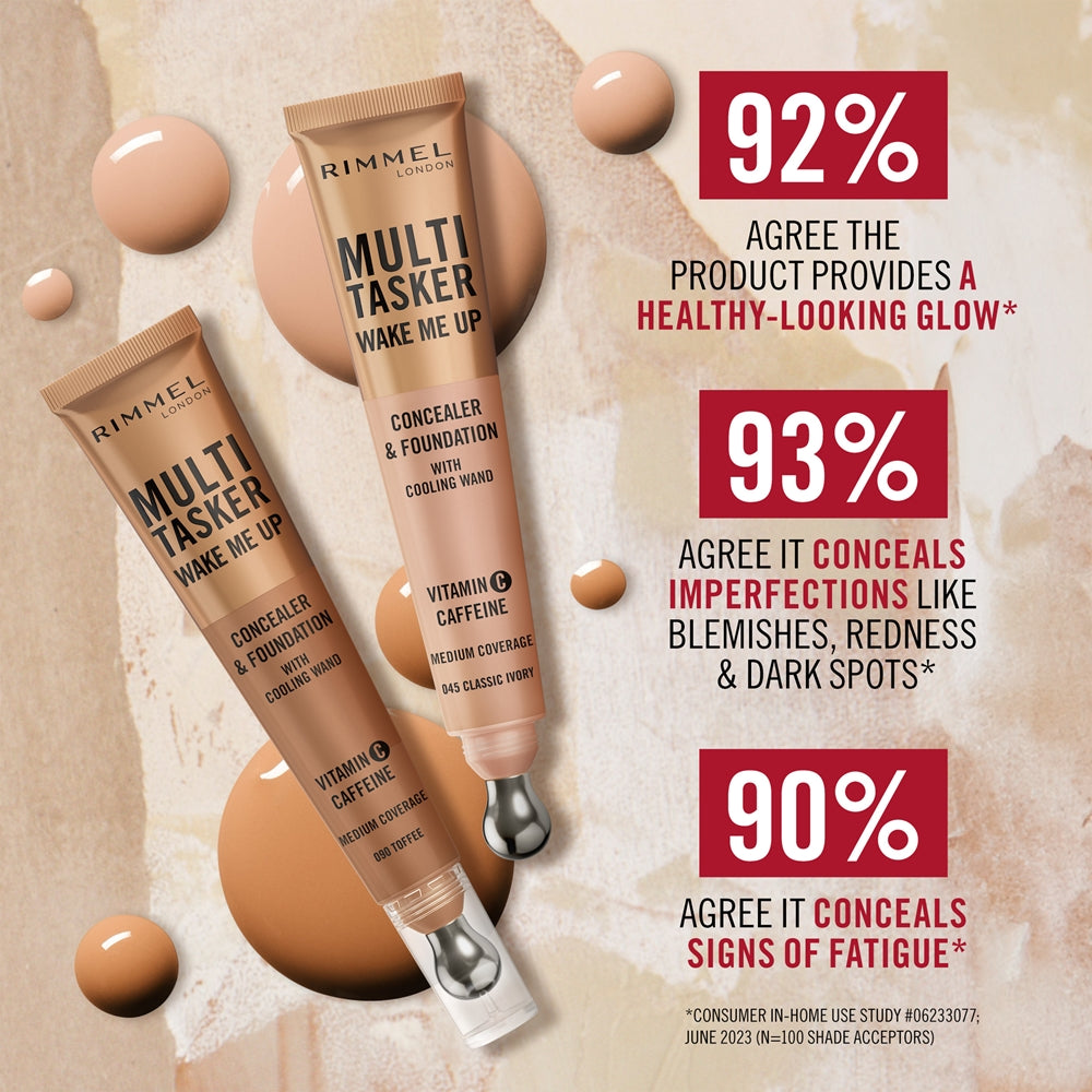 RIMMEL LONDON MULTITASKER WAKE ME UP concealer and foundation #Rose Honey 20 ml