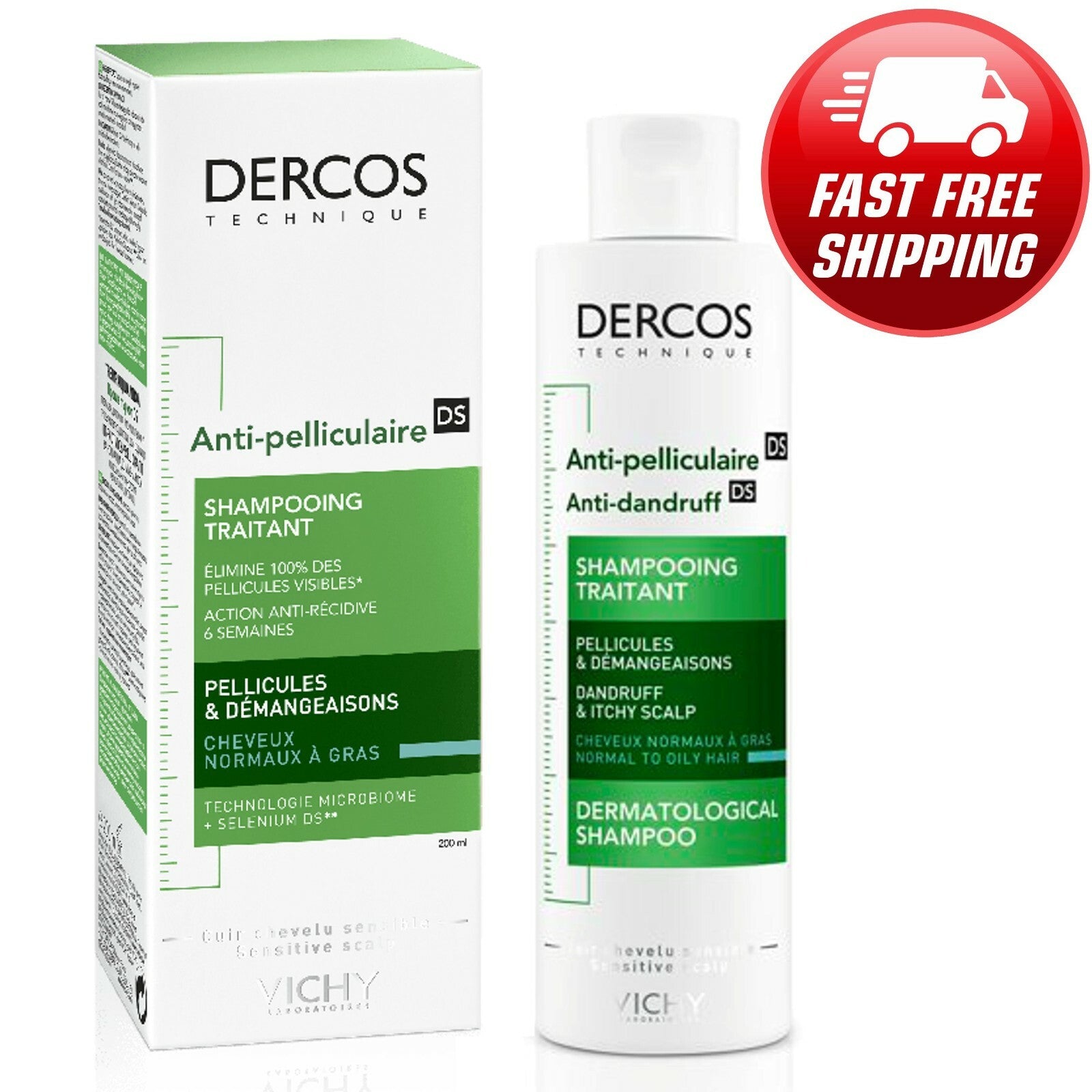 VICHY DERCOS anti-dandruff shampoo for oily hair 200 ml
