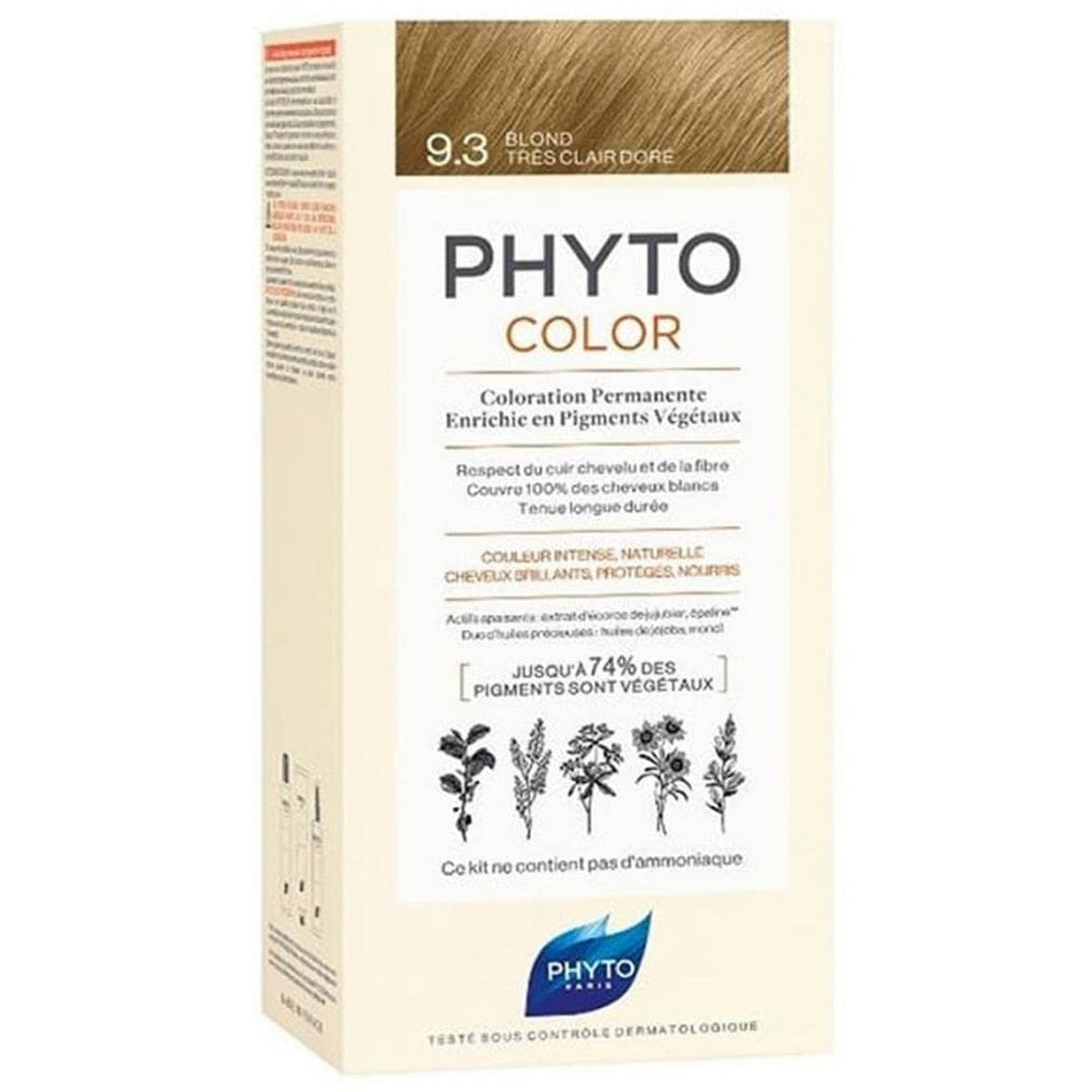 PHYTOCOLOR #9.3-rubio dorado muy claro 4 u