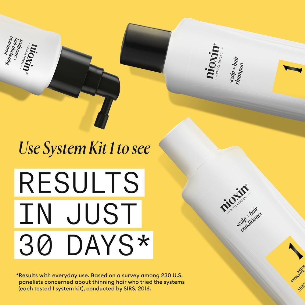 NIOXIN SYSTEM 1 – Kit - Treatment for Natural Hair with Mild Thinning 3 units