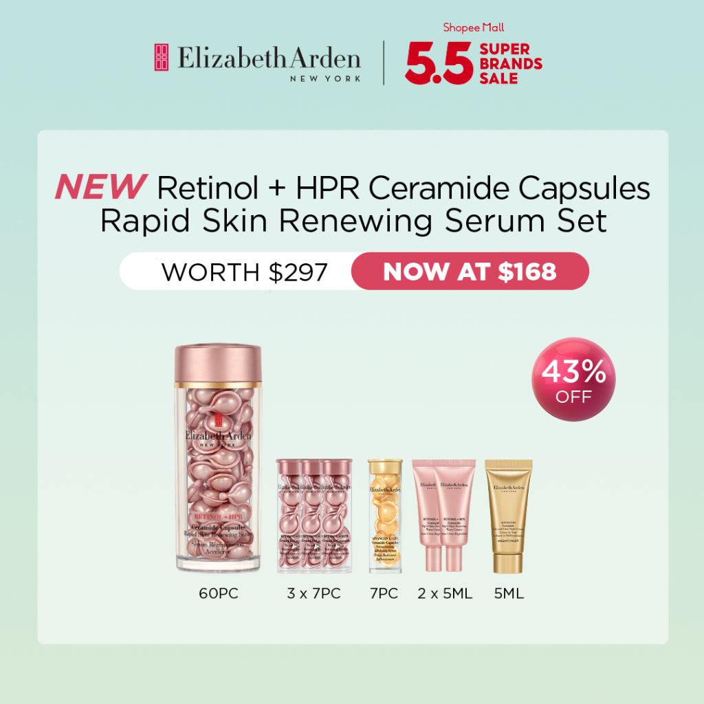 ELIZABETH ARDEN RETINOL + HPR wrinkle smoothing serum in capsules 60 units