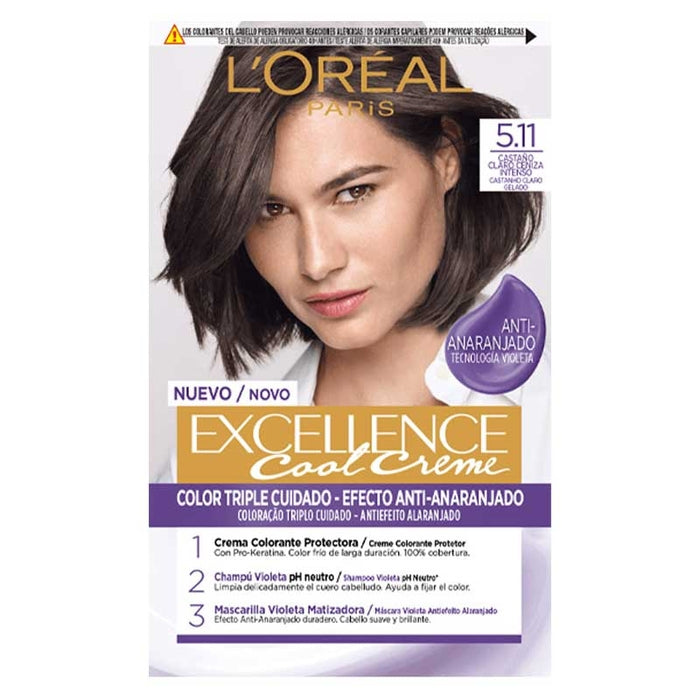 L'ORÉAL PARIS EXCELLENCE COOL dye #5.11-light intense ash brown 192 ml