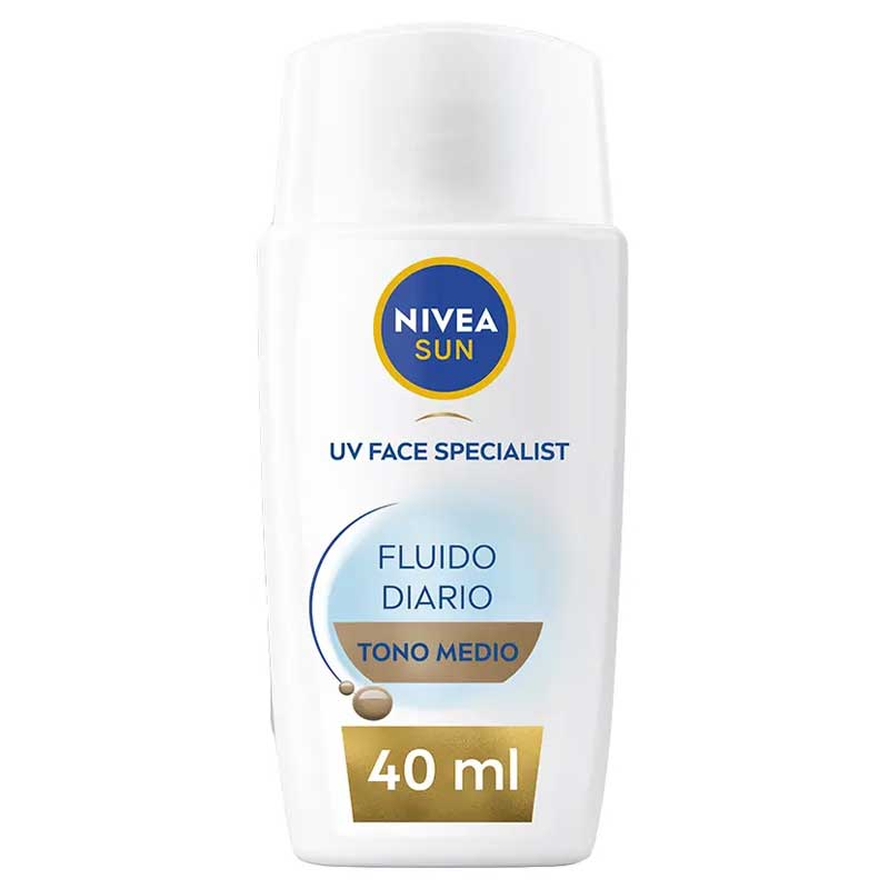 NIVEA DAILY SUN FLUID facial protection SPF50+ #medium tone 40 ml