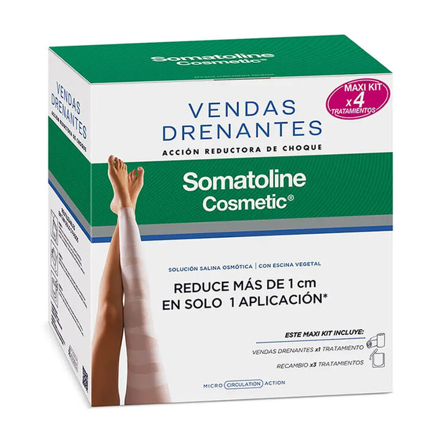 SOMATOLINE COSMETIC DRAINING BANDAGES COMPLETE KIT SHOCK REDUCING ACTION LOT 4 pcs