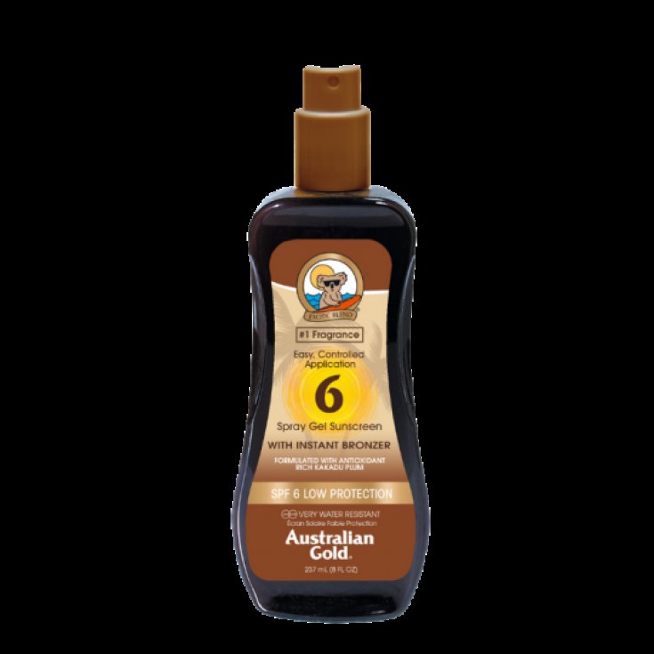 AUSTRALIAN GOLD SUNSCREEN SPF6 spray gel with instant bronzer 237 ml