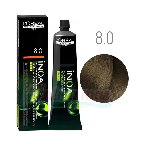 L'ORÉAL PROFESSIONNEL PARIS INOA no ammonia permanent color #8.0 60 gr