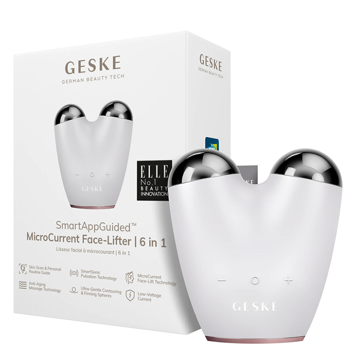 GESKE SMART APP GUIDED microcurrent facial lifting 6 in 1 #white 1 u