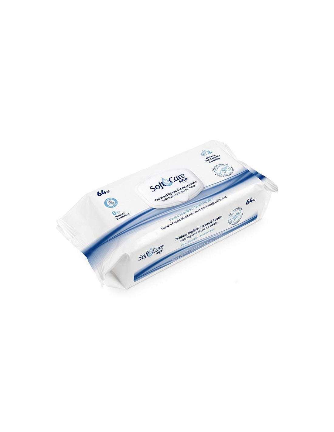 LEA SOFT &amp; CARE adult body hygiene wipes 64 units