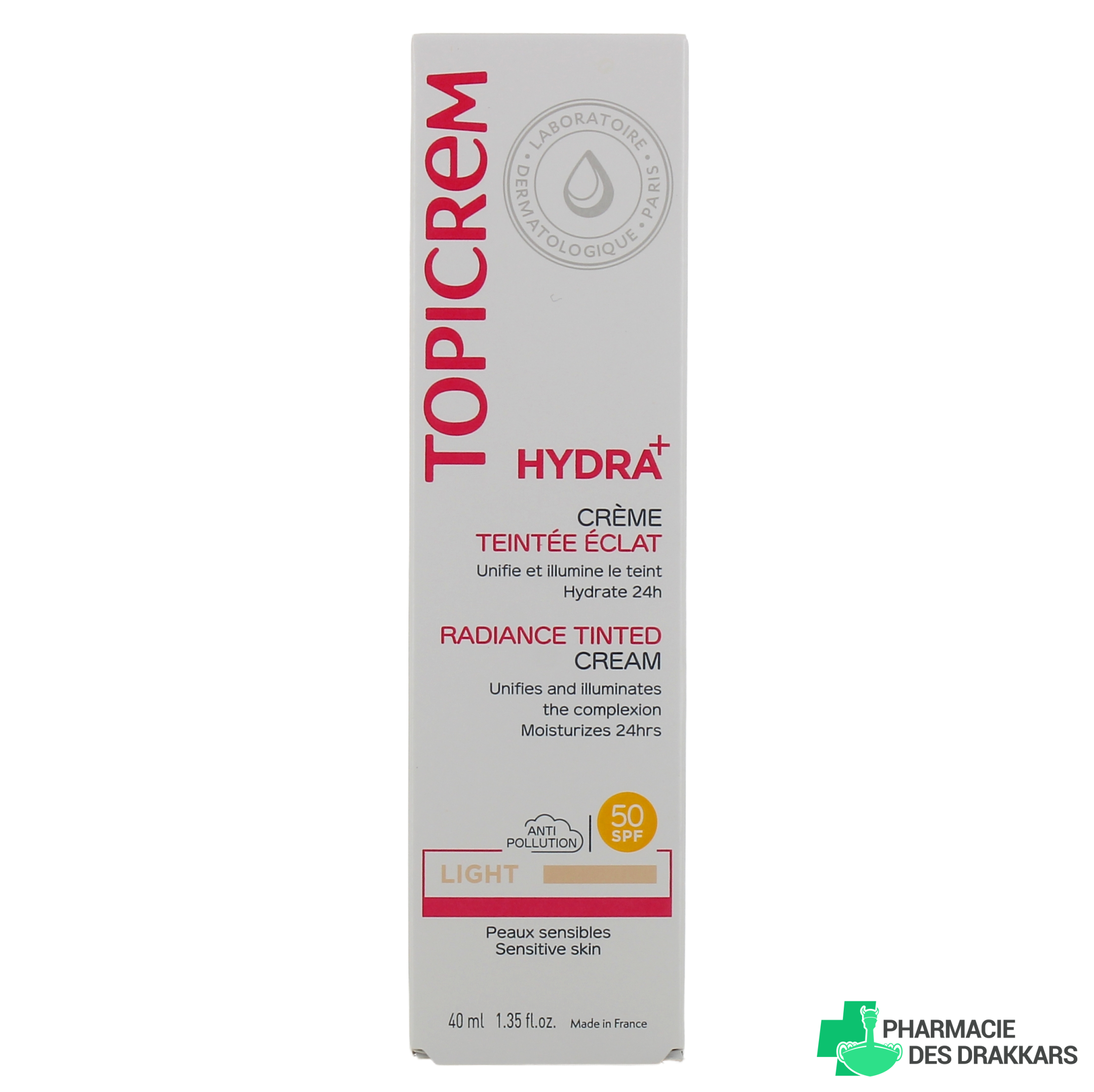 TOPICREM HYDRA+ tinted cream SPF50 #Light 40 ml