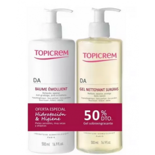 TOPICREM DA PROTECT EMOLIENT BALM 500 ML + CLEANSING GEL 500 ML PACK 2 pcs