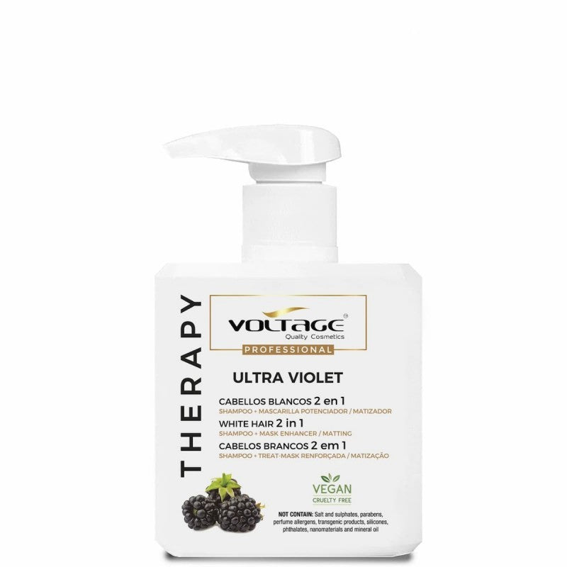 VOLTAGE COSMETICS THERAPY ULTRA VIOLET cabellos blancos 2 en 1 champú-mascarilla 500 ml