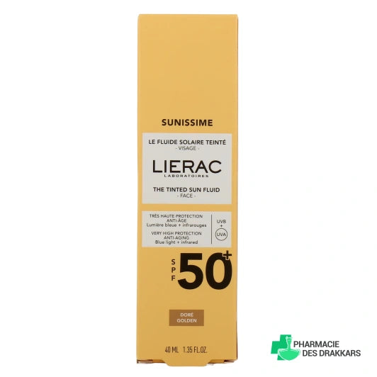 LIERAC SUNISSIME tinted sunscreen fluid SPF50+ #Golden 40 ml