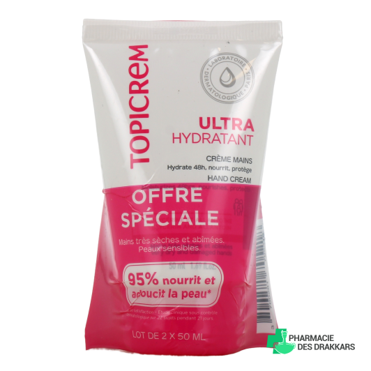 TOPICREM UH Ultra Moisturizing Hand Cream 2 x 50ml Pack