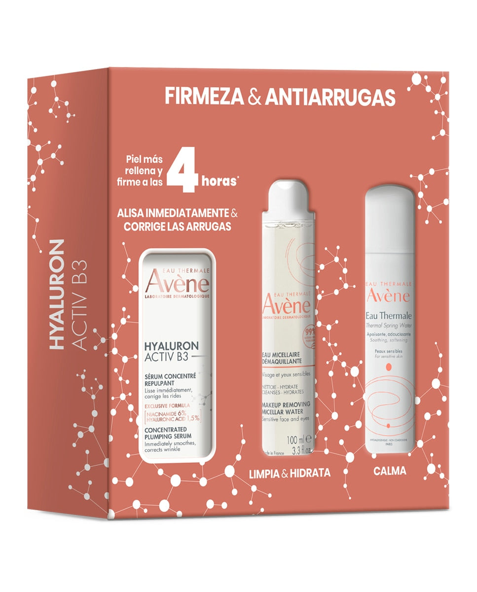 AVÈNE HYALURON ACTIV B3 SÉRUM + MICELAR + AGUA TERMAL LOTE 3 pz